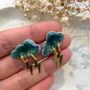 Ceramic Cloud Stud Statemant Earrings Lightning Bolt, thumbnail 6 of 9