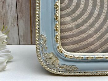 Distressed Blue And Gold Freestanding Photo Picture Frame – 6x4' Portrait 10x15cm, 4 of 5