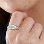 Oval Initial Argentium Silver Signet Ring, thumbnail 5 of 11