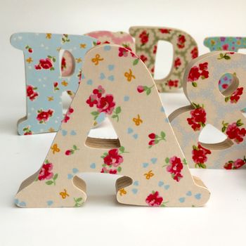 Retro Style Large Floral Wooden Letters, 3 of 6