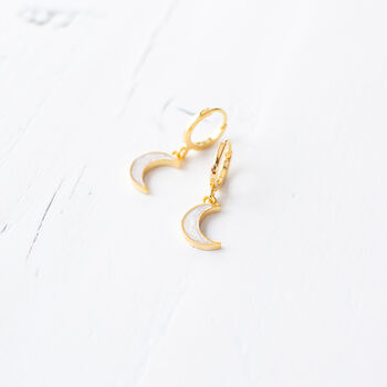 Tiny Crescent Earrings, 2 of 8