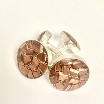 Silver And Copper Cufflinks, 2 of 7