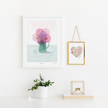 Illustrated Vase Of Peonies A4 Print, 2 of 5
