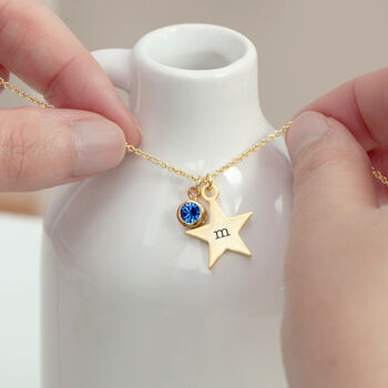 Personalised Star And Birthstone Crystal Necklace, 2 of 6