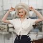 Bonnie Blouse In Cream Vintage 1940s Style, thumbnail 2 of 2