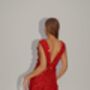 Bella Plunging Red Mini Dress, thumbnail 3 of 4