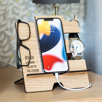 Personalised Smartphone Charging Stand Man Myth Legend, 4 of 6