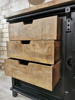 Reclaimed Iron And Wood Top Sideboard, 3 of 5