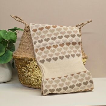 Pull Through Hearts Scarf In Taupe, 3 of 3