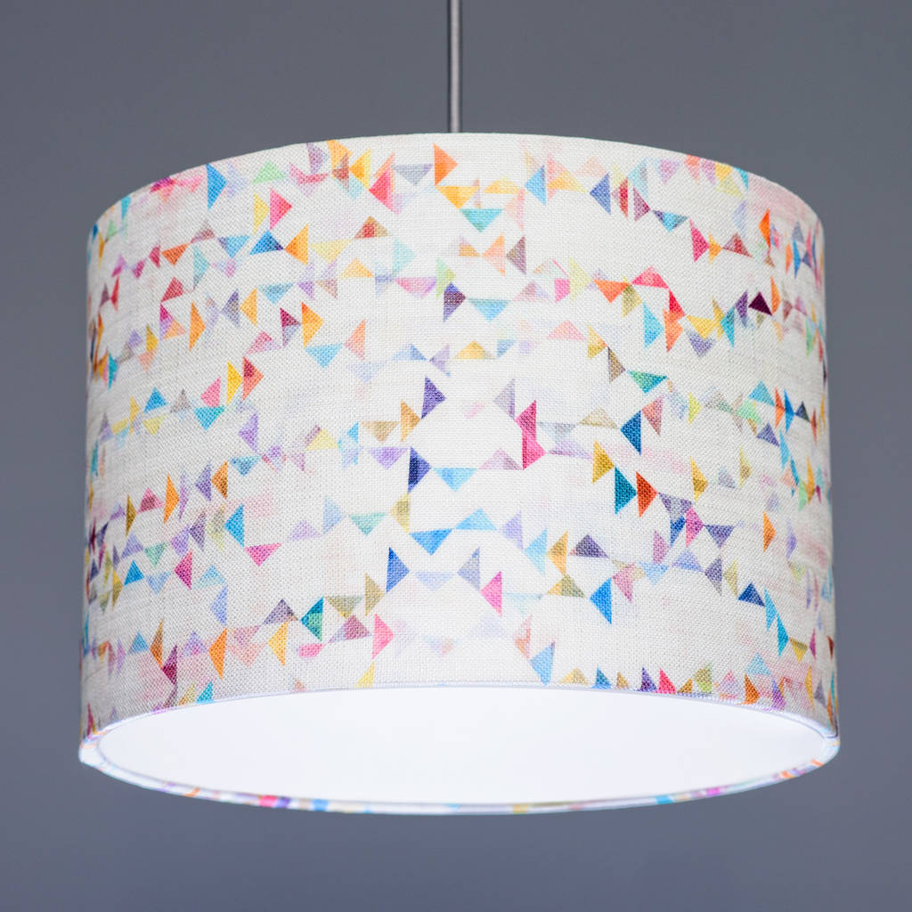 Flock Kites Fabric Lampshade By Quirk Notonthehighstreet Com Flock Kites Fabric Lampshade