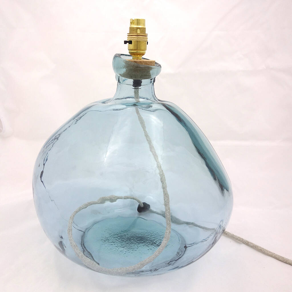 large simplicity recycled glass lamp base by the recycled glassware co