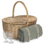 Sage Grey Two Person Oval Picnic Hamper, thumbnail 2 of 8