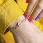 Gold Plated Stars Bracelet With Enamel Initial, thumbnail 1 of 7