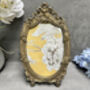 Crested Aged Gold Coloured Oval Photo Frame Freestanding Or Wall, thumbnail 3 of 10