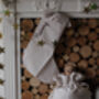 Personalised Beige Gingham Stocking Embroidered, thumbnail 3 of 9