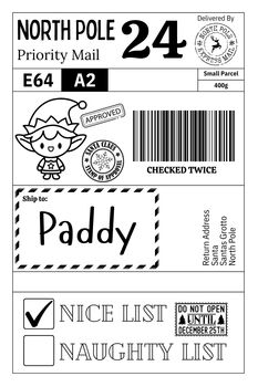 Personalised North Pole Delivery Label | Pack Of 10, 2 of 2