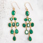 Emerald Gold Plated Chandelier Earrings, thumbnail 1 of 6