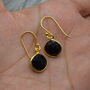 Black Onyx Earrings: Silver Or Gold, Dangle Drop, thumbnail 8 of 8