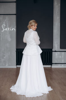 Floor Length Bridal Skirt With Pockets – Crepe, Satin Or Chiffon, 3 of 12