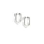 Sterling Silver Geometric Hoop Earrings, thumbnail 2 of 3