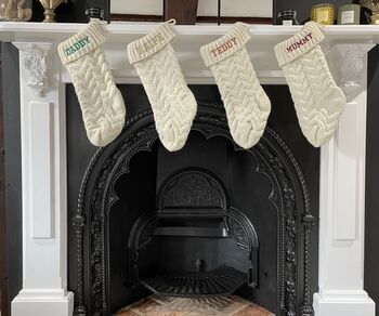 Personalised Embroidered Knitted Christmas Stocking, 5 of 12