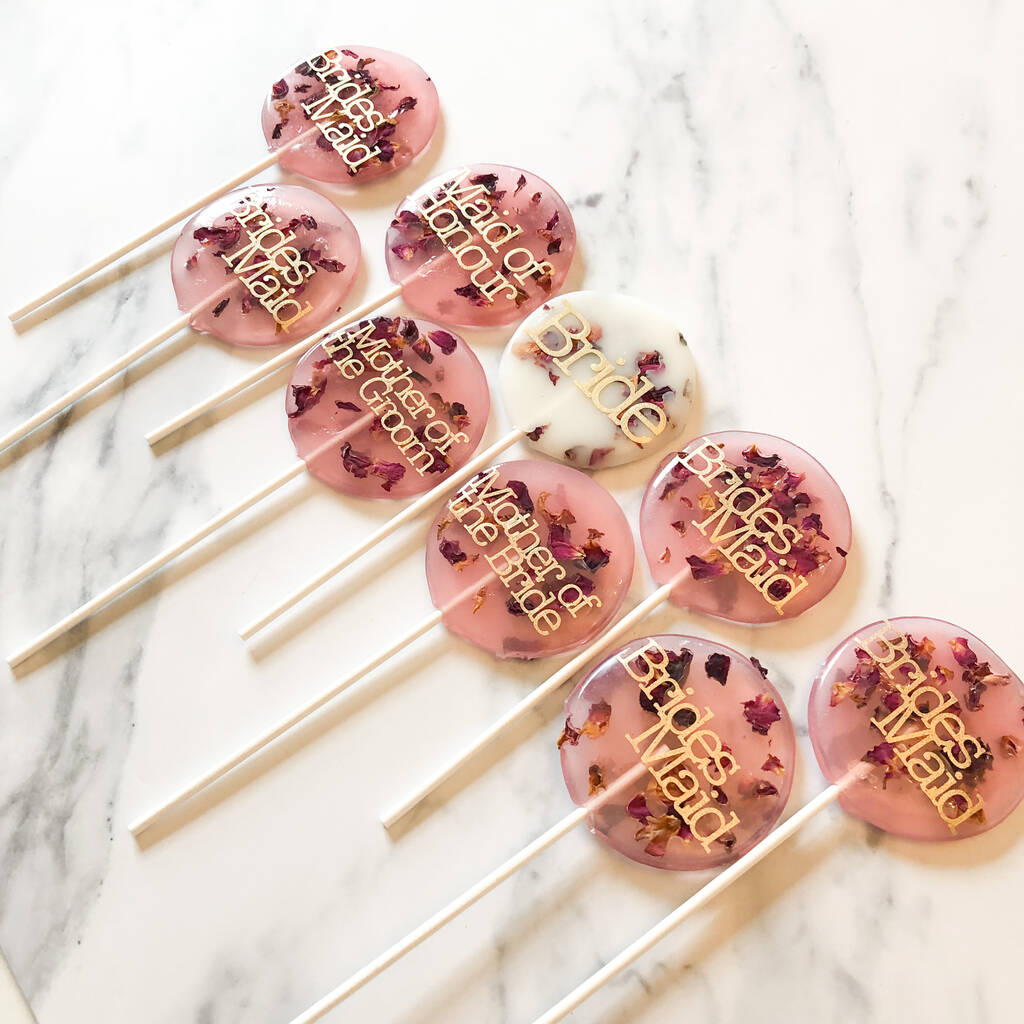 Five Bridal Party Personalised Lollipops, 1 of 5