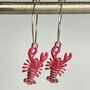 ‘You Are My Lobster’ Enamel Lobster Charm Hoop Earrings, thumbnail 4 of 4