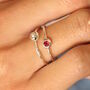 Sterling Silver Petite Gemstone Birthstone Ring, thumbnail 2 of 5