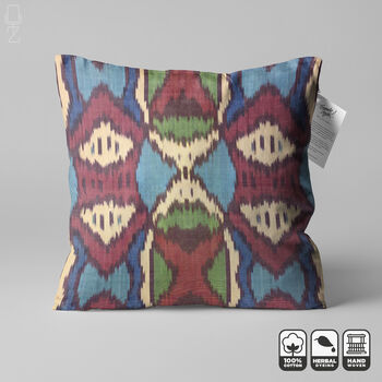 Multicoloured Traditional Hand Woven Ikat Cushion Cover, 6 of 7