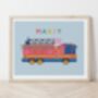 Personalised Kids Colourful Fire Engine Print, thumbnail 2 of 6