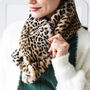 Leopard Print Crossover Scarf, thumbnail 1 of 11