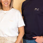Mr And Mrs Est Year Embroidered Matching T Shirt Set, thumbnail 4 of 8