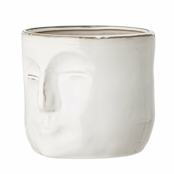 White Flowerpot With Face, 4 of 5