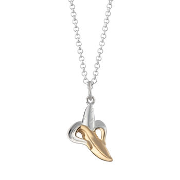 Sterling Silver And Gold Plated Banana Charm Necklace, 7 of 7