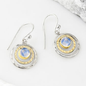 Infinity Universe Moonstone Silver Earrings, 2 of 12