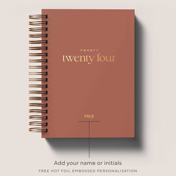 2024 Personalised Ring Bound Diary, Terracotta Cover, 5 of 12