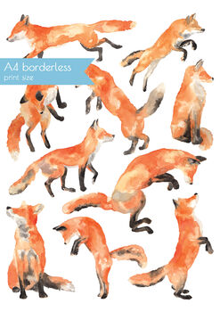 Foxes Illustration Print, 3 of 3