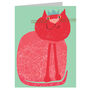 Pink Cat In Party Hat Mini Greetings Card, thumbnail 2 of 3