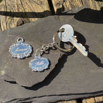 Personalised Keyring For Mothers Sterling Silver, 2 of 4