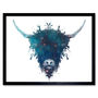 Ink Space Highland Cow Framed Wall Art Print, thumbnail 1 of 3