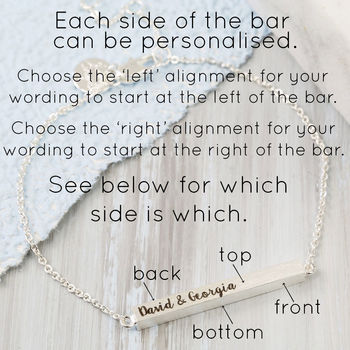 Personalised Silver Horizontal Bar Bracelet, 3 of 3