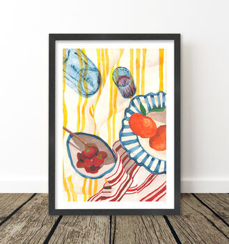 Colourful Kitchen Wall Art Set | Mediterranean Fruit Prints, 12 of 13