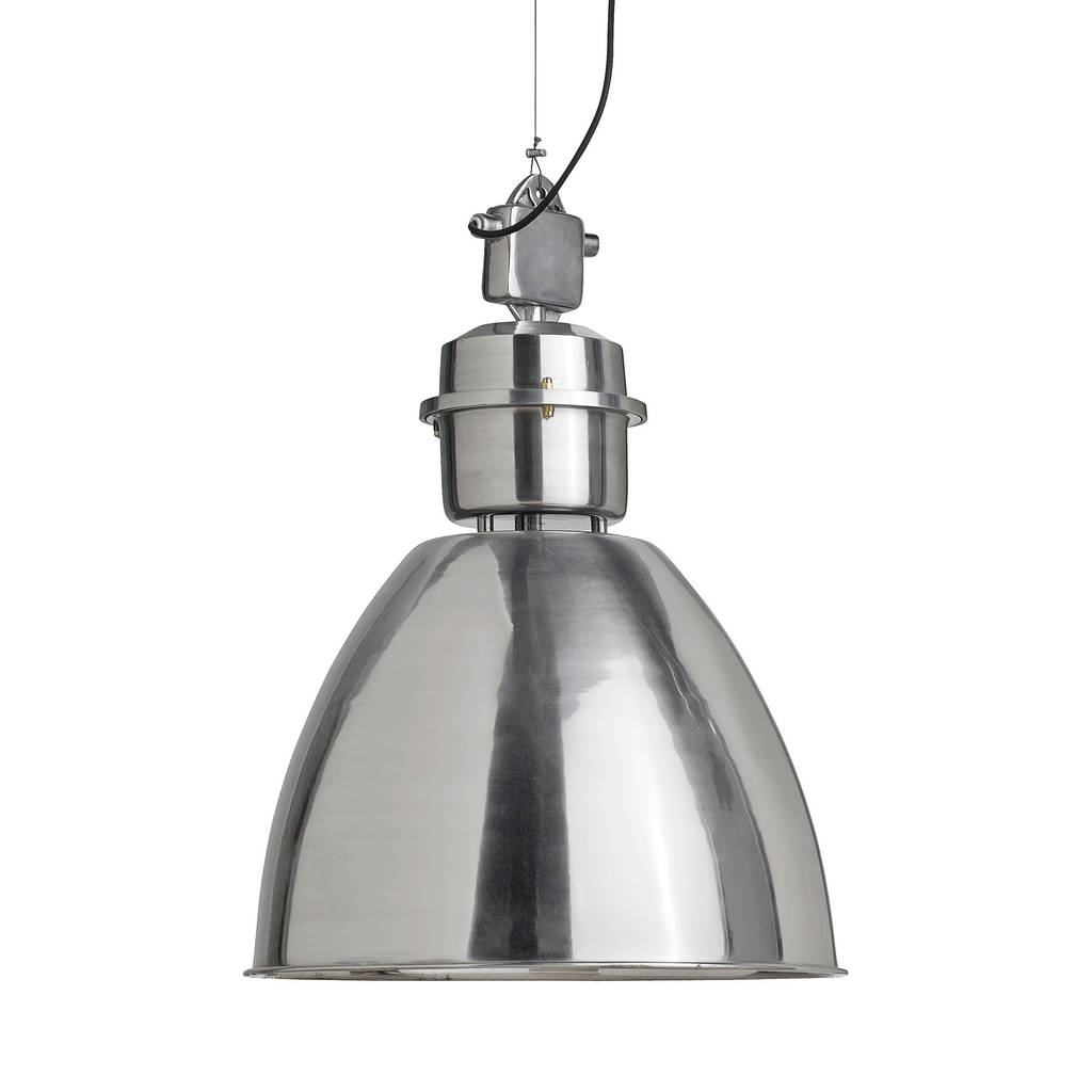 Large Silver Domed Hanging Lamp By Out There Interiors 