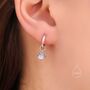 Sterling Silver Moonstone Crown Huggie Hoop Earrings, thumbnail 6 of 10