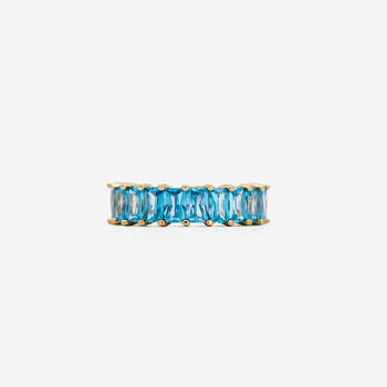 Thick Gold Ring With Turquoise Blue Stones, 4 of 4