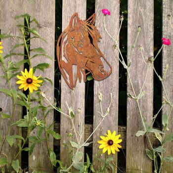 Rusted Metal Horse Head Stables Decor Wall Art, 8 of 10