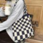 Knitted Checkered Tote Bag, thumbnail 5 of 7