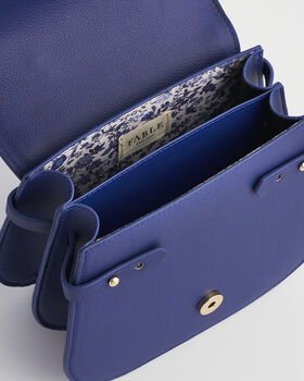 Blue Agnes Top Handle Saddle Bag, 8 of 9