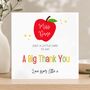 Personalised Thank You Teacher Card, Apple Key Worker Appreciation End Of Term Gift, thumbnail 2 of 3