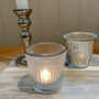 Glass Tea Light Holder With Silver Rim X Three, thumbnail 4 of 5
